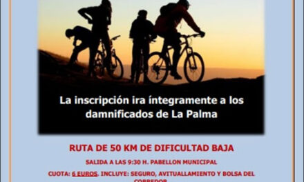 Ayuntamiento y Club BTT ‘Valle de Alcudia’ programan para este domingo una ruta solidaria con La Palma